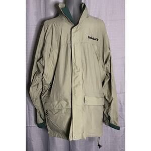 Vintage Timberland WeatherGear‎ Windbreaker Mens Large Tan Jacket 1996